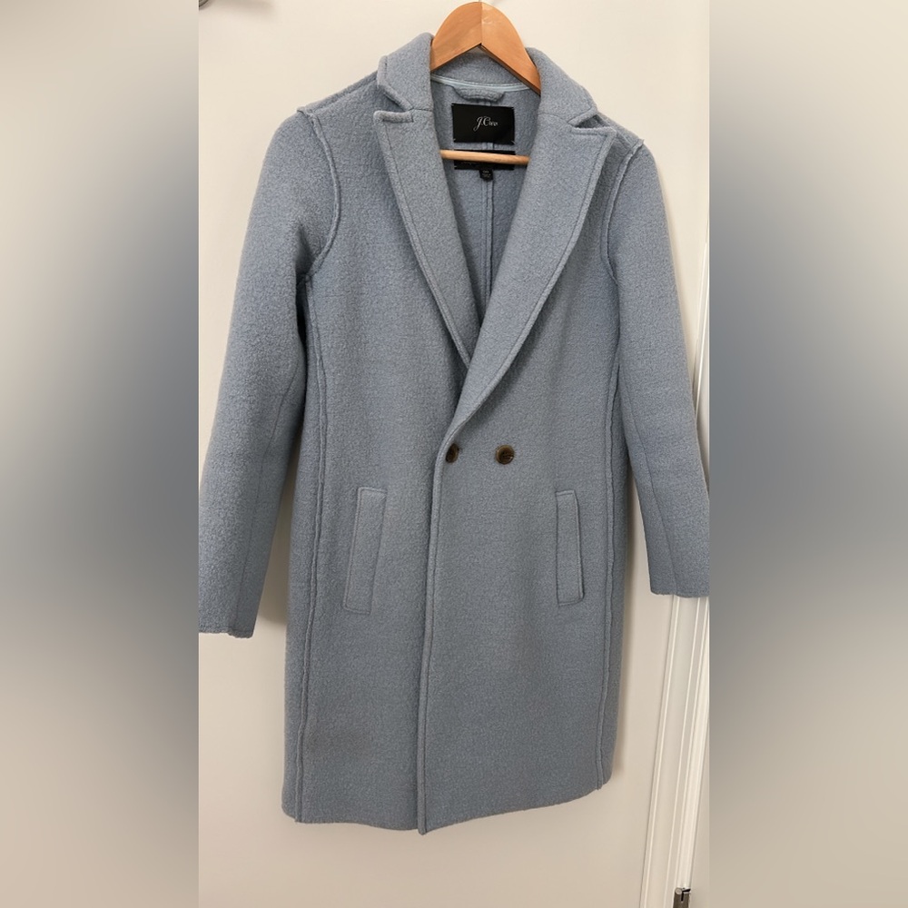J. Crew Daphne Coat Powder Blue Italian Boiled Wool (00)